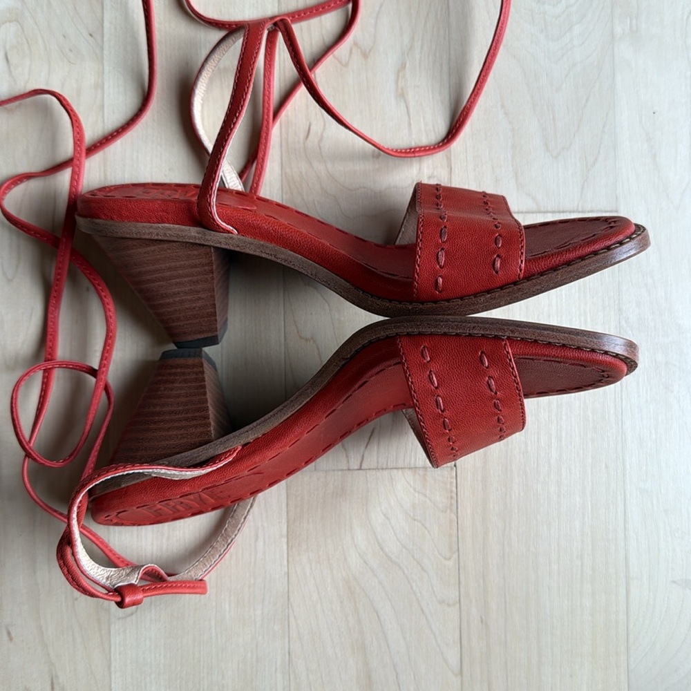 FRYE Estelle Ankle Tie Fiesta Leather Sz 6 - Picture 8 of 11